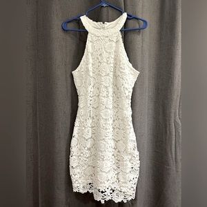Lulus Love Poem Ivory Lace dress